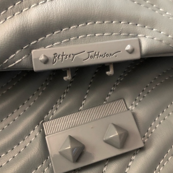 Betsy Johnson Powder Bluish Gray Quilted Purse - Picture 6 of 12